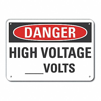 Alum High Voltage Danger Sign 7x10in