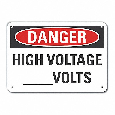 High Voltage Danger Sign 7x10in Plastic