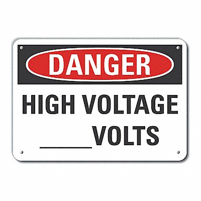 Rflct High Voltage Danger Sign 10x14in