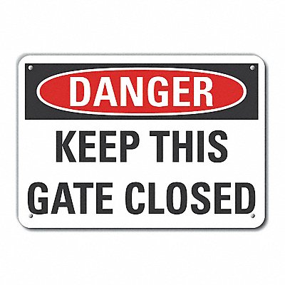 Alumin Gate Operation Danger Sign 7x10in