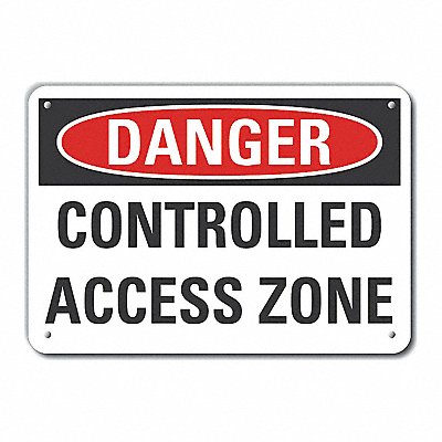 Controlled Access Danger Sign 10x14in