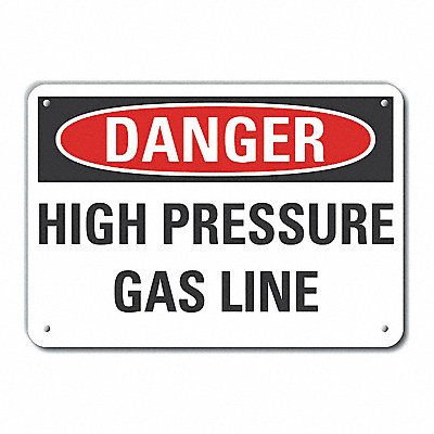 Rflct High Pressure Danger Sign 7x10in