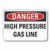 Rflct High Pressure Danger Sign 7x10in