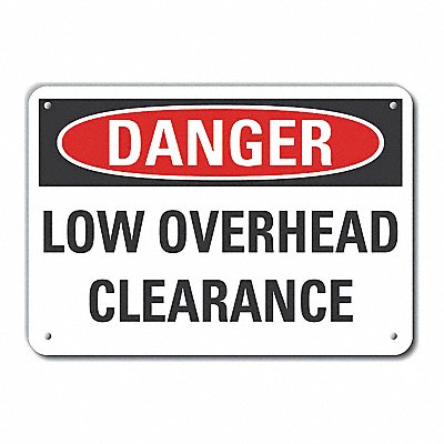 Low Clearance Danger Sign 10x14in Plastc