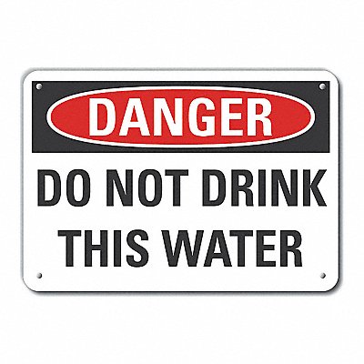 Alum Potable Water Danger Sign 10x14in