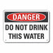 Alum Potable Water Danger Sign 7x10in