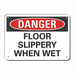 Rflct Slippery Floor Danger Sign 10x14in