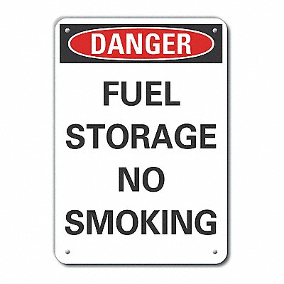 Alum No Smoking Danger Sign 14x10in Alum