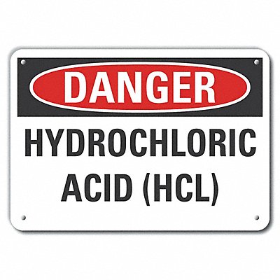 Rflct HCL Acid Danger Sign 10x14in Alum