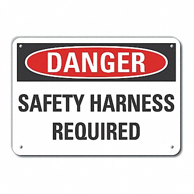 Rflct Fall Danger Sign 7x10in Aluminum