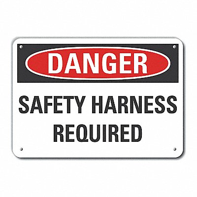 Plastic Fall Danger Sign 7x10in Plastic