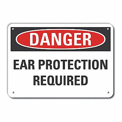 Alum Hearing Danger Sign 10x14in Alum