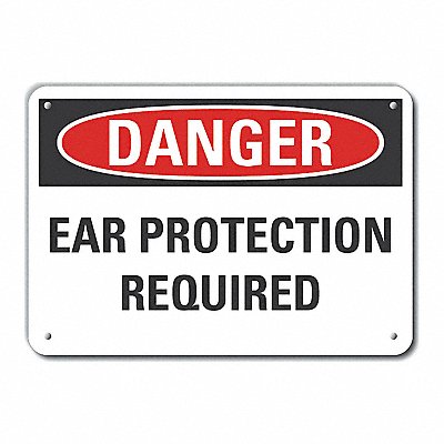 Hearing Danger Sign 10x14in Plastic