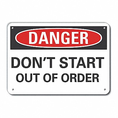 Machine Operation Danger Sign 10x14in