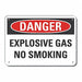 No Smoking Danger Sign 10x14in Plastic