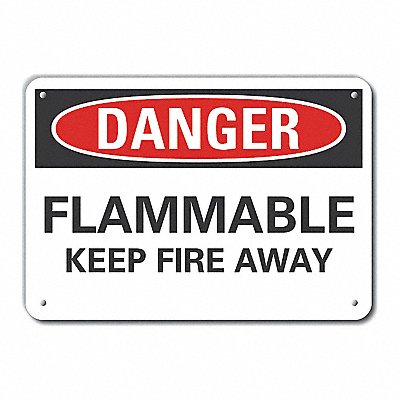 Flammable Mtrl Danger Sign 7x10in Plastc