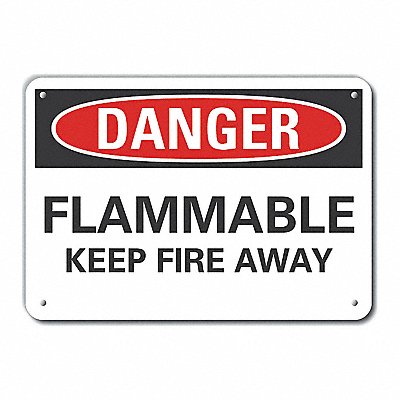 Flammable Mtrl Danger Sign 10x14in Alum