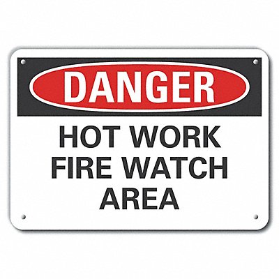 Rflctv Hot Work Area Danger Sign 10x14in