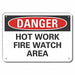 Rflctv Hot Work Area Danger Sign 10x14in