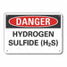 Hydrogen Sulfide Danger Sign 10x14in Alu