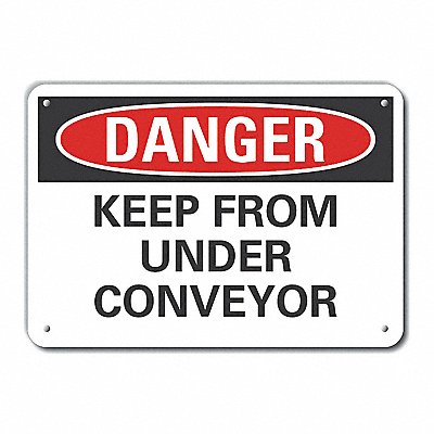 Alum Conveyor Safety Danger Sign 7x10in