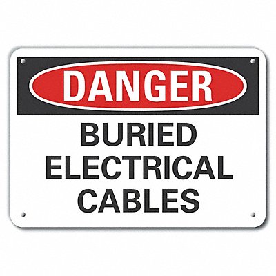 Alum Buried Cable Danger Sign 10x14in