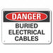 Rflct Buried Cable Danger Sign 10x14in