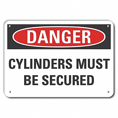 Cyl Handling Danger Sign 10x14in Plastic