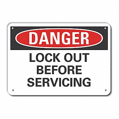 Lockout Tagout Danger Sign 7x10in Plastc