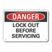 Lockout Tagout Danger Sign 7x10in Plastc