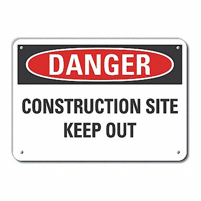 Rflct Construct Area Danger Sign 10x14in