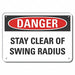 Rflct Stay Clear Dangr Sign 10x14in Alum