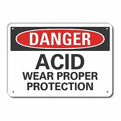 Rflct Acid Danger Sign 10x14in Aluminum