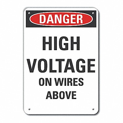 Rflct High Voltage Danger Sign 10x7in