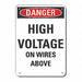 Rflct High Voltage Danger Sign 10x7in