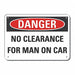 Alum No Clearance Danger Sign 7x10in