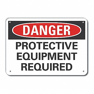 Alum PPE Danger Sign 7x10in Alum