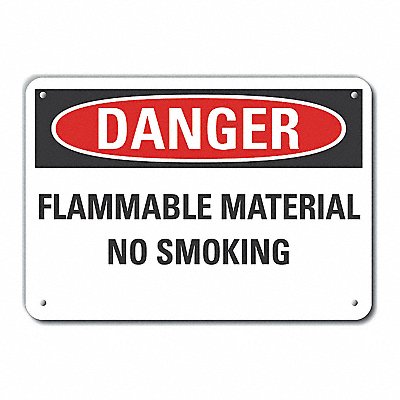 Rflctv Flam Mtrl Danger Sign 10x14in Alu