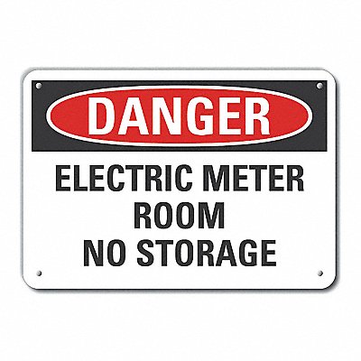 Alum Electrical Panel Danger Sign 7x10in