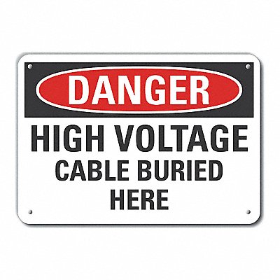 Rflct High Voltage Danger Sign 7x10in