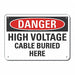 Rflct High Voltage Danger Sign 7x10in