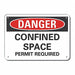 Rflct Confined Space Danger Sign 10x14in
