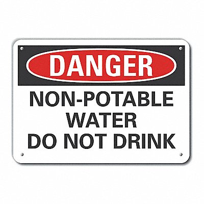 Potable Water Danger Sign 10inx14in Alum