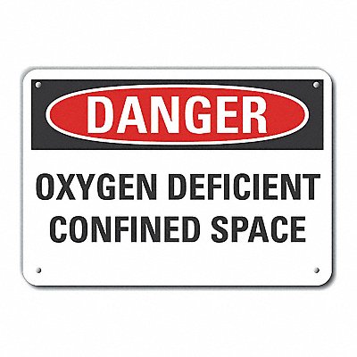 Rflct Confined Space Danger Sign 7x10in