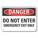Plstic Emergency Exit Danger Sign 7x10in