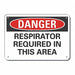 Respirator Req Danger Sign 10x14in Plstc