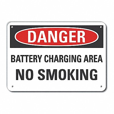 Alum Batt. Charging Danger Sign 10x14in