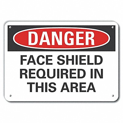 Alum Face Mask Danger Sign 7x10in Alum