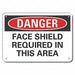 Alum Face Mask Danger Sign 7x10in Alum