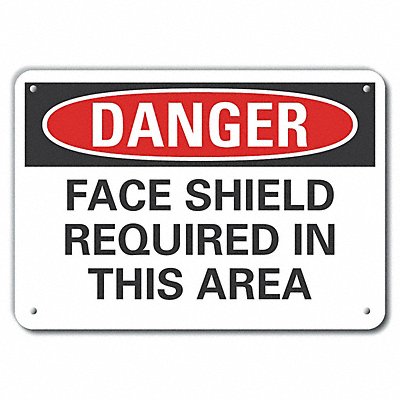 Face Mask Danger Sign 10inx14in Plastic